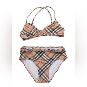 Burberry Beige and Black Plaid Bikini